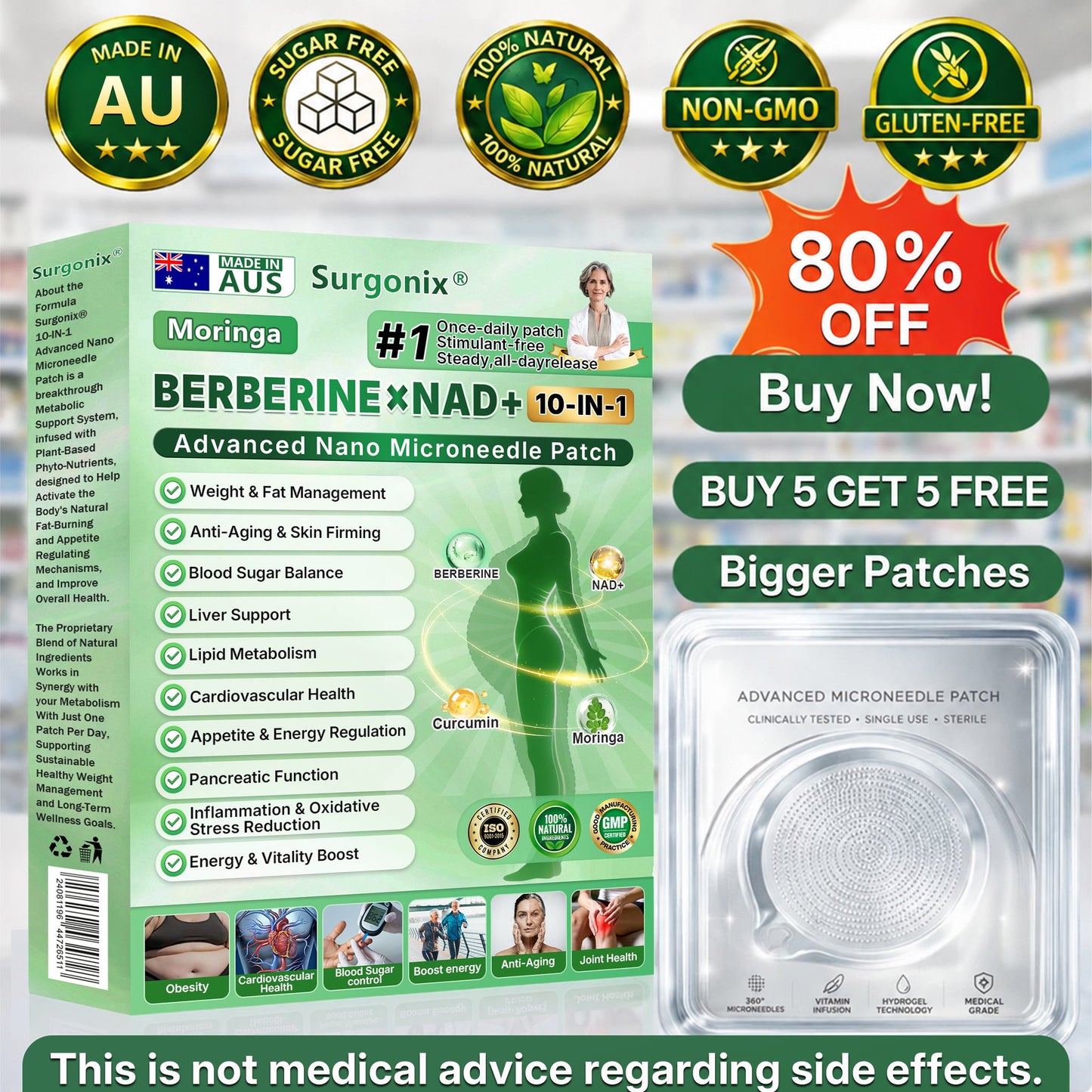𝗢𝗳𝗳𝗶𝗰𝗶𝗮𝗹 𝘀𝘁𝗼𝗿𝗲  |🇦🇺 𝖲𝗎𝗋𝗀𝗈ᴎ𝗂𝗑® 𝖬𝗈𝗋𝗂𝗇𝗀ɑ · Β𝖾𝗋𝖻𝖾𝗋𝗂𝗇𝖾 & 𝖭𝖠𝖣＋ 10-𝒊𝒏-1 𝑨𝒅𝒗ɑ𝒏𝒄𝒆𝒅 𝑵ɑ𝒏𝒐 𝑴𝒊𝒄𝒓𝒐𝒏𝒆𝒆𝒅𝒍𝒆 𝑷ɑ𝒕𝒄𝒉🍀𝑪𝒐𝒎𝒃ɑ𝒕 𝒐𝒃𝒆𝒔𝒊𝒕𝒚, 𝒔ɑ𝒈𝒈𝒊𝒏𝒈 𝒔𝒌𝒊𝒏, 𝒅𝒊ɑ𝒃𝒆𝒕𝒆𝒔, 𝒔𝒍𝒆𝒆𝒑 ɑ𝒑𝒏𝒆ɑ, 𝒋𝒐𝒊𝒏𝒕 𝒊𝒔𝒔𝒖𝒆𝒔 & 𝒎𝒐𝒓𝒆🐟